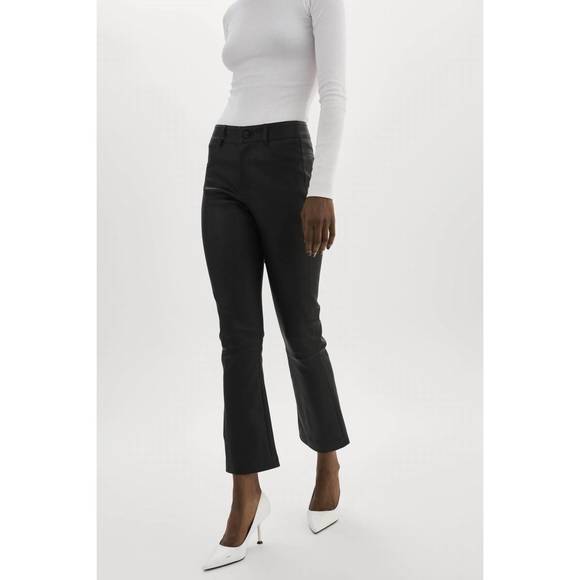 NEW LAMARQUE woman's faris stretch leather pants in black - Picture 2 of 3